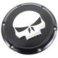 Black 6 Hole Skull Derby Cover for Harley-Davidson