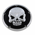 Skull Design 5 Hole Derby Cover Chrome for Harley-Davidson