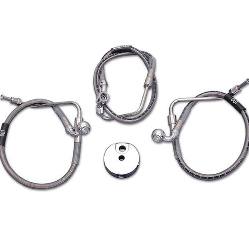 Stainless Steel Front Brake Hoses 25-1/4 inch and 16-1/8 inc for Harley-Davidson