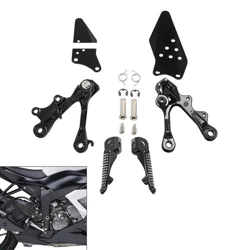 Front Rider Driver Foot Pegs Bracket Fit For Kawasaki Ninja ZX6R ZX-6R 2009-2018