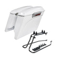 Painted White Hard Saddlebags W/ Conversion Bracket Fit For Harley Softail 84-17