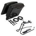 Unpainted 5" Saddlebags w/ Black Conversion Bracket Fit For Harley Softail 86-17