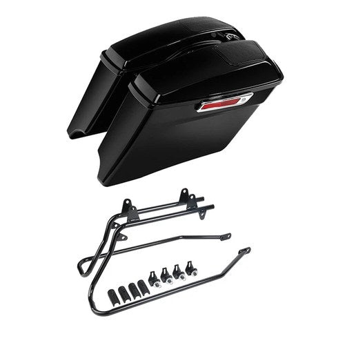 4" Extended Hard Saddlebags &Conversion Bracket Fit For Harley Softail 1984-2017