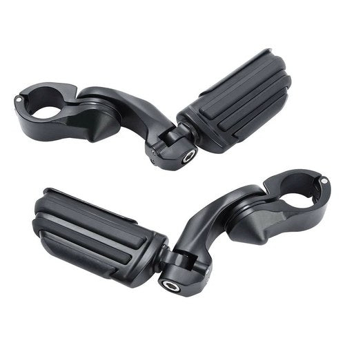 1 1/4" Matte Black Short Angled Highway Bar Footpeg Pegs Mount Fit For Harley