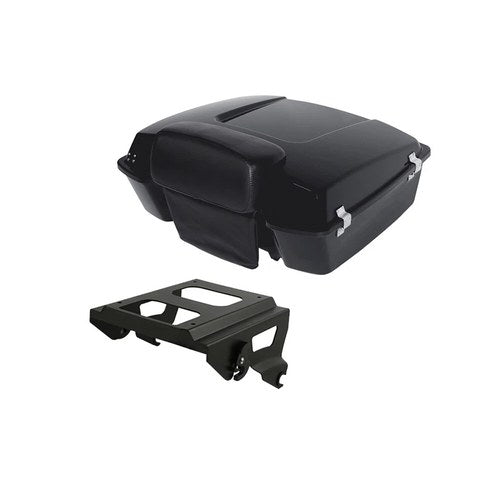 Black Chopped Trunk Solo Mount Rack Fit For Harley Electra Road Glide 2009-2013