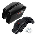 Hard Saddlebags Saddle Bags + Rear Fender Fit For Harley Touring Road King 14-24