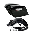 Hard Saddlebags + Rear Fender LED System Fit For Harley Cvo Style Touring 09-13