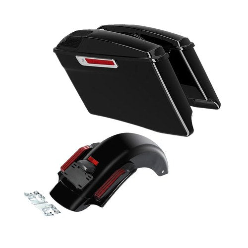 4" Stretched Saddlebags Saddle Bags +Rear Fender Fit For Harley Road Glide 14-23