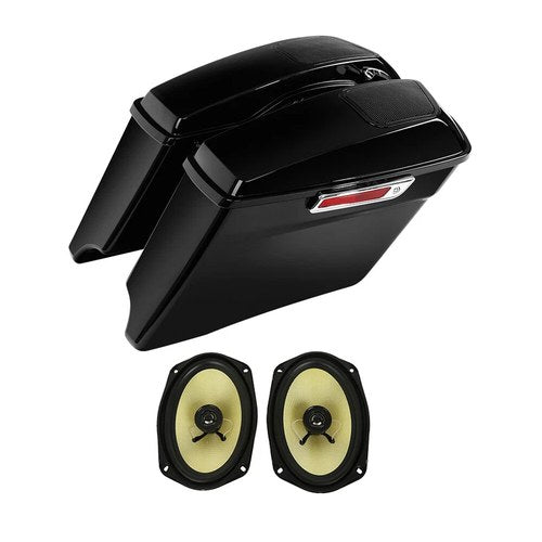 4" Stretched Extended Saddlebags w/ 6x9" Speaker Fit For Harley Touring 14-23