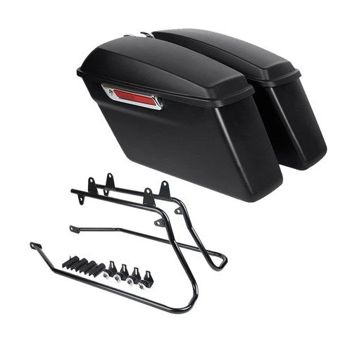 Matt Black Hard Saddlebags & Conversion Bracket Fit For Harley Softail 1984-2017