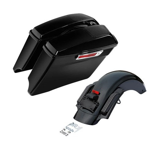 4" Stretched Extended Saddlebags + Rear Fender Fit For Harley Touring 2014-2023