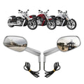 1X Pair Rear View Mirrors W/ LED Turn Signal Fit For Harley V-ROD Muscle Vrscf