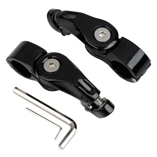 1 1/4" 32mm Black Adjustable Highway Short Angled Foot Peg Mount Fit For Harley