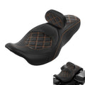 Driver Passenger Seat w/ Rider Backrest Fit For Harley Touring Road King 09-23