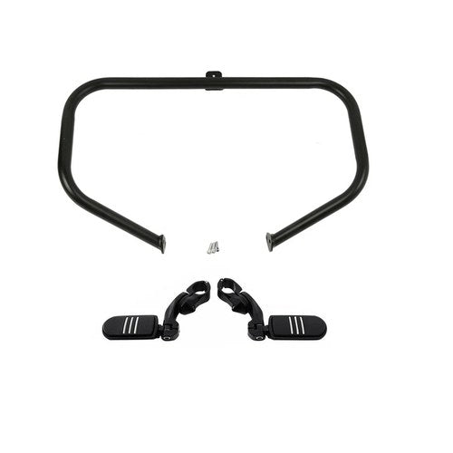 Black Engine Guard Crash Bar & Foot Pegs Fit For Harley-Davidson Touring 97-08