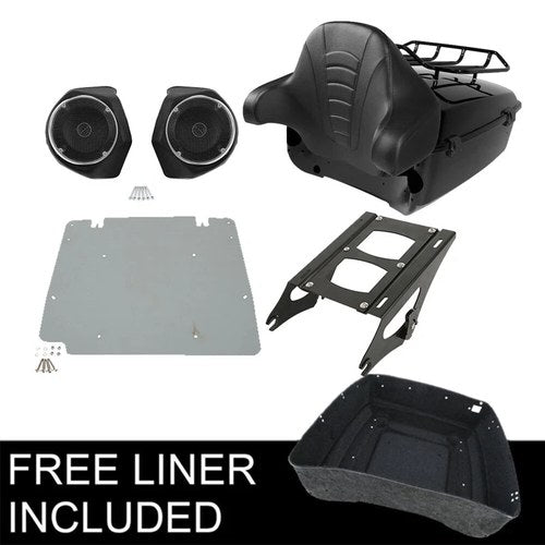 13.7'' King Trunk Pad Speakers Mount Rack Plate Fit For Harley Touring 2014-2026