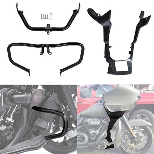 Engine Guard Bar Bracket Support Fairing Spoiler Fit For Harley Road Glide 15-23