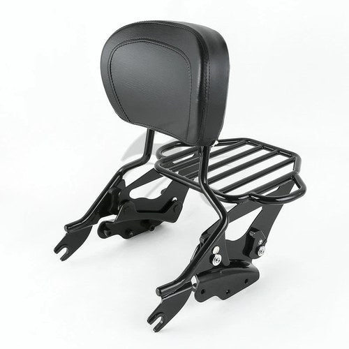 Sissy Bar Backrest Luggage Rack Kit Fit For Harley Touring Road King Glide 09-13