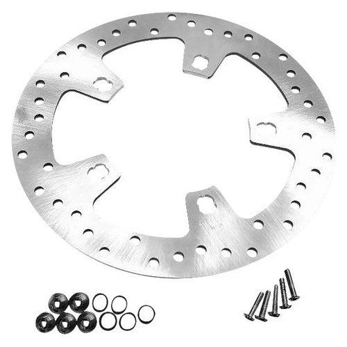 For Harley-Davidson Road King 14-21 Front Silver Drilled Brake Rotor