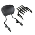 Detachable Sissy Bar Backrest W/ Luggage Rack Fit For Harley Touring 09-24 Black