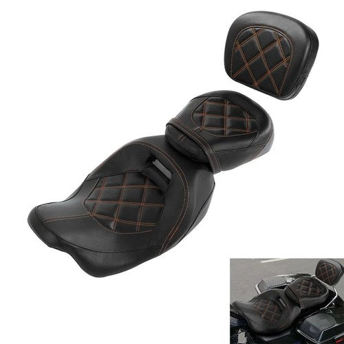 Two Up Driver Passenger Seat & Sissy Bar Backrest Fit For Harley Touring 09-23