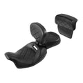 Black Driver Passenger Pillion Seat W/ Backrest Pad Fit For Harley Touring 14-23