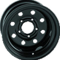 QuadBoss Steely Wheel 12x7 Inches Black Steel Off-Road Wheel - Part 608485