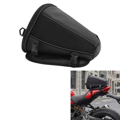 Black Motorcycle Tail Bag Rear Seat Luggage Storage Backpack Shoulder Bag