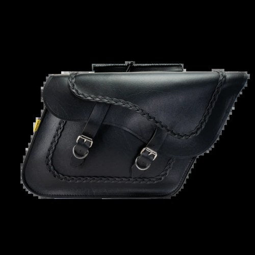 Willie & Max For Universal Braided Large Slant Saddlebags - Black, 16 X 11 X 6.5