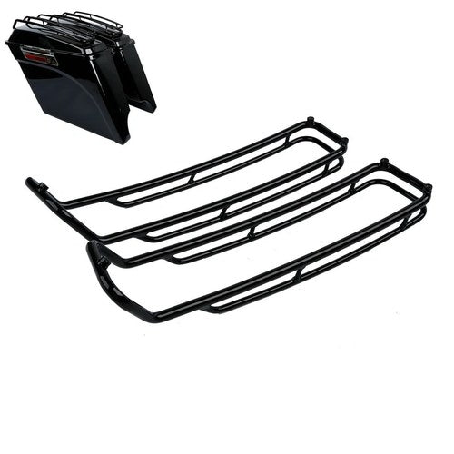 Black Top Saddlebag Lid Rack Rail Guard Fit For Harley Touring Road Glide 94-13