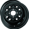QuadBoss Steely Wheel For 12x7 - 2+5 Offset, 4x4 Bolt Pattern, Black Finish