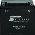BikeMaster Agm Battery MS12-30L-BS – Fits Arctic Cat Wildcat & BMW R60/6