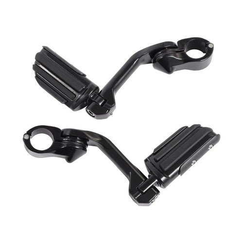 1-1/4" Highway Bar Footpegs Long Angled Adjustable Mount Fit For Harley Touring