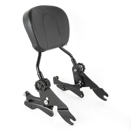 Black Sissy Bar Backrest Pad & Docking Fit For Harley Touring Road King 2014-25