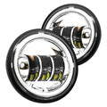 For Indian Roadmaster 15-19 4.5" Round Chrome Housing LED Passing Lamps w Halo