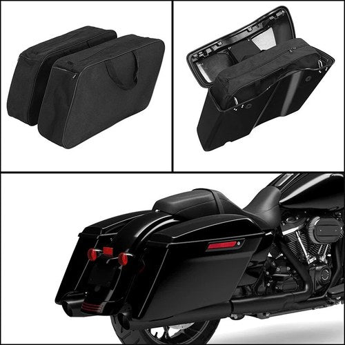 Black Saddlebags Travel Inner Bags Fit For Harley Touring Road King 1980-2023