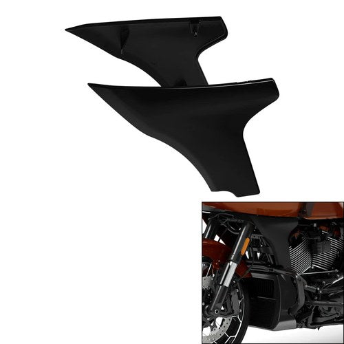 Vivid Black Side Panel Fairing Spoiler Cover Fit For Harley Cvo Road Glide 23-25