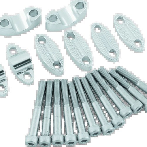 BikeMaster Aluminum Handlebar Risers 7/8in - Silver for Powersports