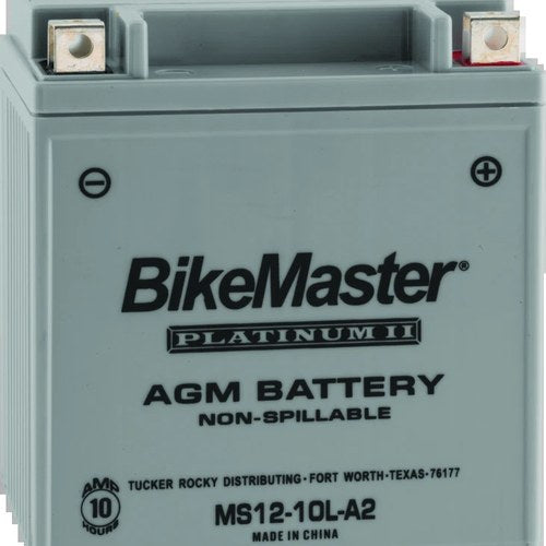 BikeMaster Agm Battery For MS12-10L-A2 – Fits Kawasaki, Suzuki Powersports