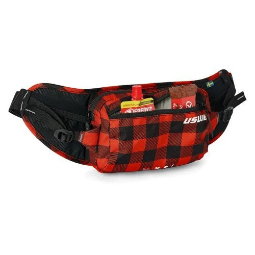 Uswe Waist Hip Pack 2L Flannel Red for Mountain Biking & Off-Road Adventures