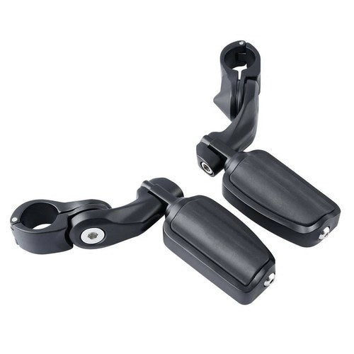 Matte Black 1 1/4'' 1.25'' Short Angled Highway Bar Mount Footpeg Fit For Harley