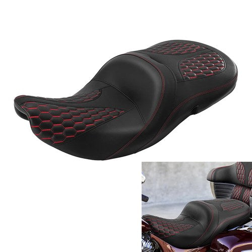 Black+Red Rider Driver Passenger Seat Fit For Indian Chieftain Dark Horse 16-25