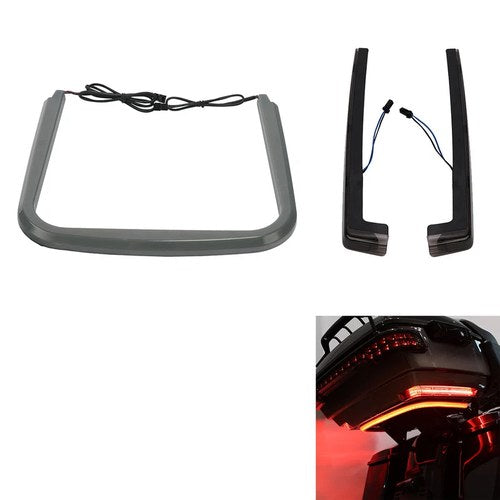 King Trunk LED Tail Lights & Side Marker Fit For Harley Touring Road Glide 14-up