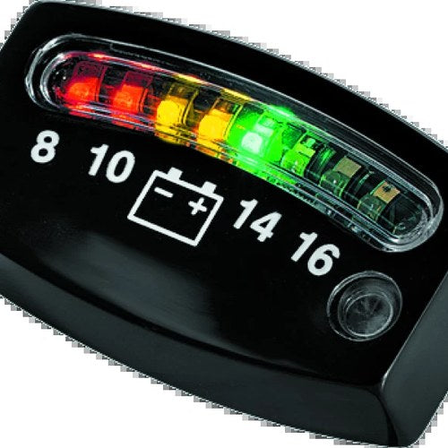 Kuryakyn LED Battery Gauge Universal Black Part 4218 for Powersports Vehicles