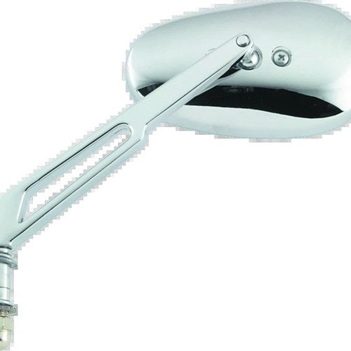 BikeMaster Harley Highrise Mirror with 6-1/16in Stem - Chrome, Fits Left or