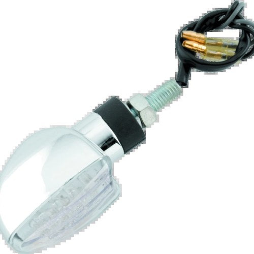 BikeMaster LED Spade Pair Chrome - Waterproof Amber Turn Signal Lights