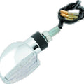 BikeMaster LED Spade Pair Chrome - Waterproof Amber Turn Signal Lights