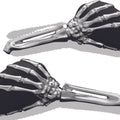 Kuryakyn Skeleton Hand Mirrors Chrome/Black for Powersports Vehicles