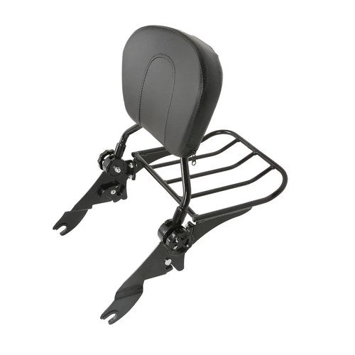 Rear Backrest Sissy Bar Pad Luggage Rack Fit For Harley Road Glide King 2009-up