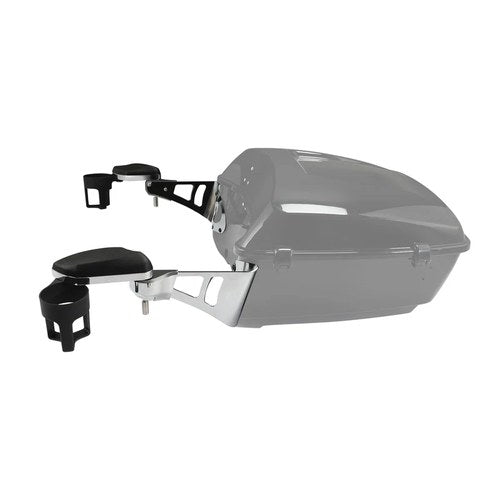 Rear Passenger Armrest w/ Drink Holder Fit For Harley Road Electra Glide 14-25